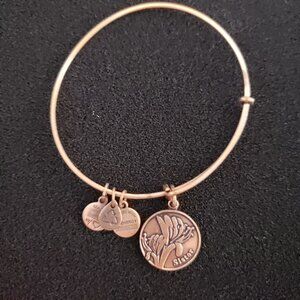 Alex and Ani Sister Copper / Gold Charm Bracelet  Bangle  40